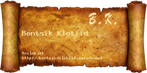 Bentsik Klotild névjegykártya